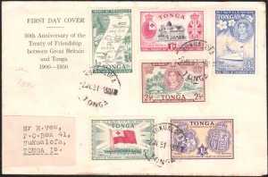 TONGA 1951 Treaty of Friendship set on FDC - uncommon design...............B2682