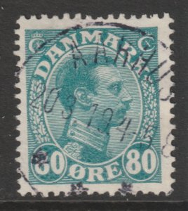 1915 Denmark - Sc 126  - used VF -1 single - King Christian X