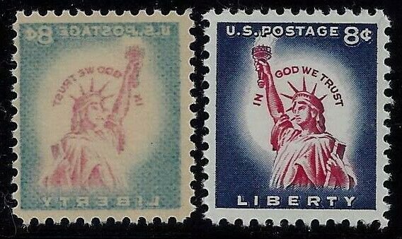 1042 -8c Scarce Reverse Offset Image Error / EFO Statue Of Liberty Mint NH