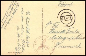 Germany WWII 1941 Feldpost Postcard Cover