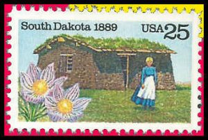 PCBstamps   US #2416 25c South Dakota Statehood Cent., MNH, (2)