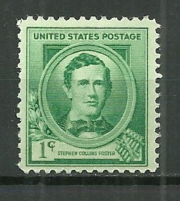 1939 1¢ Composer Stephen Foster 879 MNH