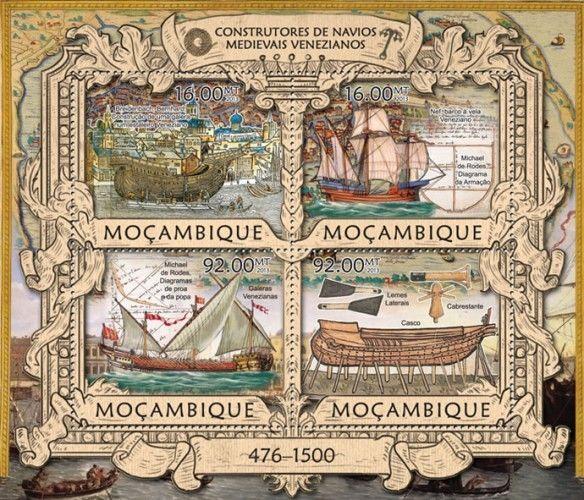 Tall Ships Schiffe Boats Transport Mozambique MNH stamp set