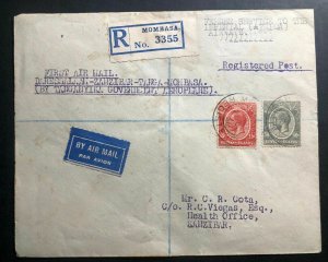 1931 Mombasa Kenya First Flight Airmail Cover FFC To Zanzibar