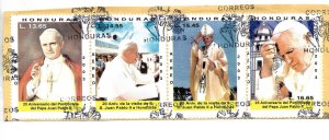 HONDURAS 2003 VISIT OF POPE JOHN PAUL II 25 ANNIV. PONTIFICATE ROW OF 4  USED