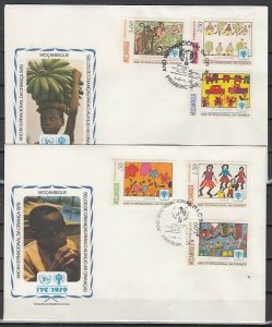 Mozambique, Scott cat. 631-636. Int`l Year of the Child. 2 First day covers. ^