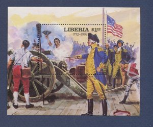 LIBERIA - Scott 922 - MNH  S/S - george washington, cannon -  1982