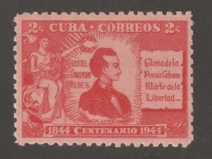 Cuba, stamp, scott#402,  mint, hinged,  2 cents,