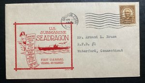 1939 GrOton CT USA First day Cover FDC USS Submarine Seadragon