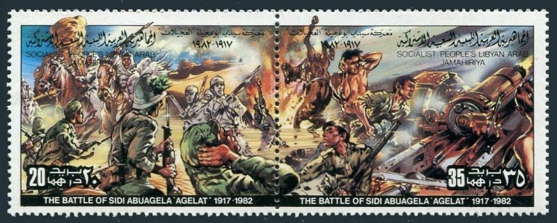 Libya 988 ab pair,MNH.Michel 1053-1054. Battles,1982.Sidi Abuagela,1917.