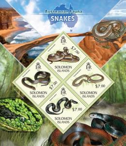 SOLOMON ISLANDS 2013 SHEET SNAKES REPTILES slm13424a