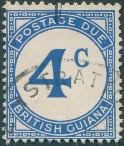 British Guiana 1952 4c blue Postage Due SGD3 used