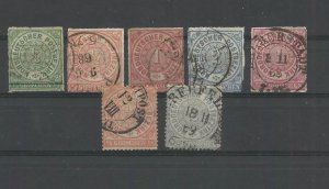 GERMANY NORDDEUTSCHER 1868 Y/TELLIER: 2-3-4-5-14-16 USED