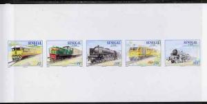 Senegal 1997 Locomotives complete set of 5 (Se-tenant str...