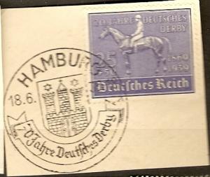 Germany B144 Used 1939 O/P Hamburg Derby Cancel