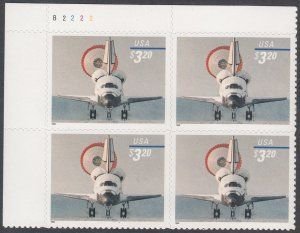 SCOTT  3261  SPACE SHUTTLE  $3.20  PLATE BLOCK  MNH  SHERWOOD STAMP