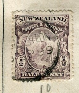 NEW ZEALAND; 1890s classic QV Pictorial issue fine used 1/2d. value