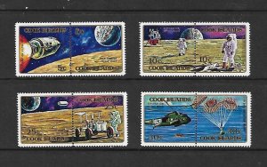 Cook Islands Stamps: #319-322; 1972 Apollo Missions; Set/4 Se-Tenant Pairs; MH