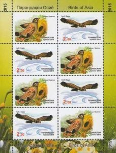 TADZHIKISTAN - 2015  - Birds - Perf 8v Sheet - MNH