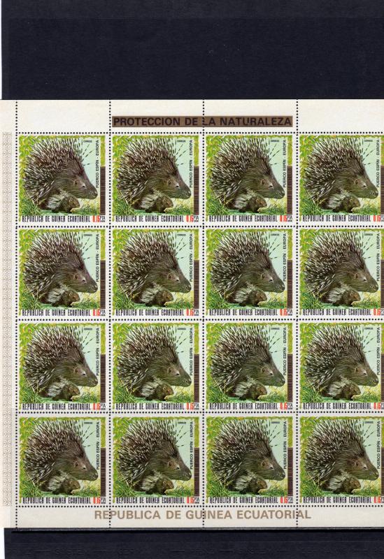 Equatorial Guinea 1976 Mi#886/892 EUROPEAN ENDANGERED SPECIES 7 Mini-Sheetlets