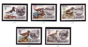 Alderney Sc 13-17 1984 Birds stamp set mint NH