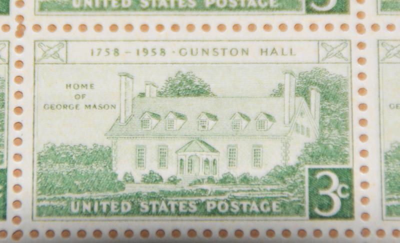 1958 sheet - Gunston Hall, VA - Sc# 1108