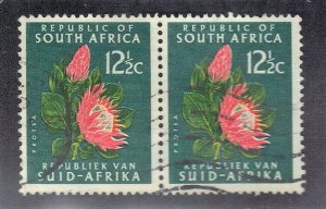 SOUTH AFRICA SC # 263 PAIR USED 12 1/2c 1961