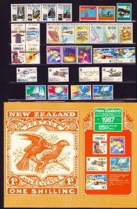 New Zealand 1987 Year set  Mint Never Hinged  - As Shown