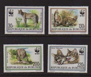 Burundi 1992 Sc 681-684 WWF set MNH
