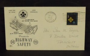 15253   CANADA   FDC # 447    Highway Safety - Rose Craft Cachet    CV$ 5.00