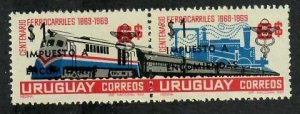 Uruguay; Scott Q102-Q103; 1972;  Unused; NH; Trains