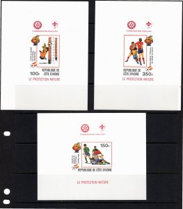 Ivory Coast 2001 Cinderella deluxe souvenir sheets RED