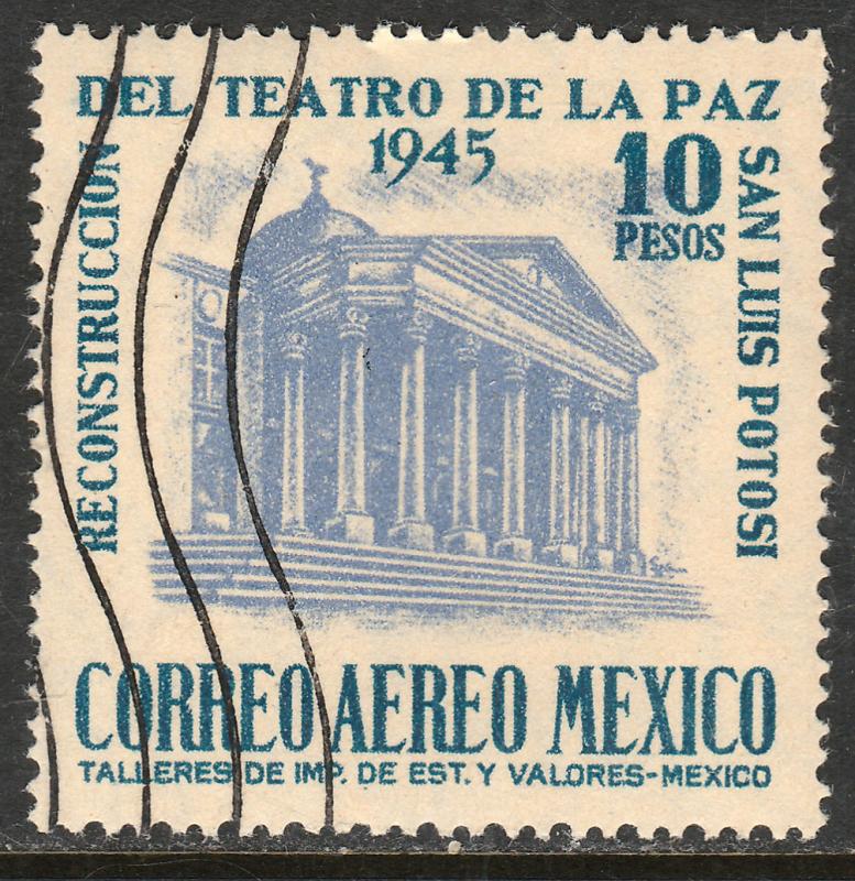 MEXICO C151 $10P Reconstruction of La Paz Theater Used (1168)