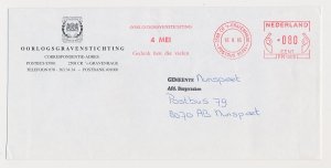 Meter cover Netherlands 1995 Netherlands War Graves Foundation -May 4 Remember t