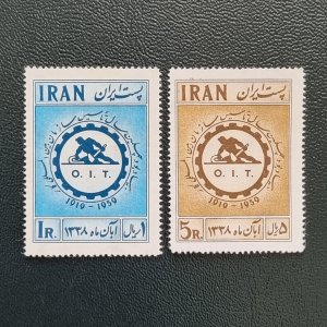 Iran Persia 40th Labour Organization 1959 MNH Singles Scott 1136-1137