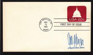 1981 Capitol Dome Sc U601 FDC signed by Mercer, stamp designer