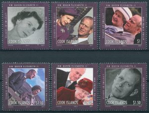 Cook Islands 2011 MNH Lifetime Services 6v Set Queen Elizabeth II Prince Philip