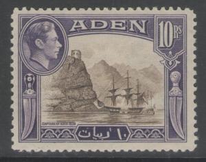 ADEN SG27 1939 10r SEPIA & VIOLET MTD MINT