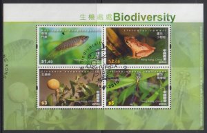 Hong Kong 2010 Biodiversity Miniature Sheet Fine Used