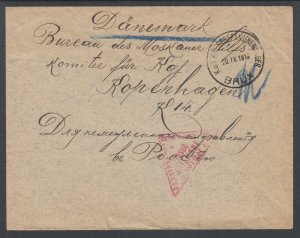 Austria, 1916 Censored Stampless Cover, Brüx to Kopenhagen