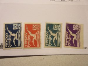 URUGUAY Scott C10-C13, MINT NO GUM Cat $11