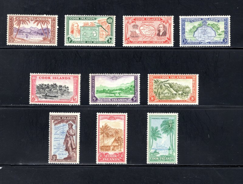 Cook Islands, Scott 131-140, VF, Unused, Original Gum, CV $46.50   ..... 1500080