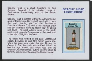 BEACHY HEAD LIGHTHOUSE  mounted on glossy card with text