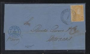 VENEZUELA   (PP2604B)  1882 25C COVER LA GUIRA TO CARACAS