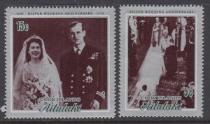 Aitutaki 51-52 Silver Wedding MNH VF