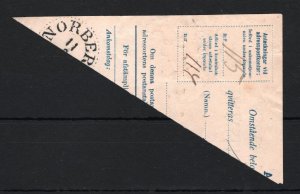 SWEDEN Money Order Receipt *RAMNA* 1900 CDS Piece 15o Stamp Used SS862