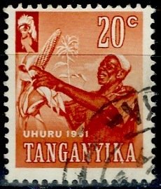 Tanganyika 1961: Sc. # 48; Used Single Stamp