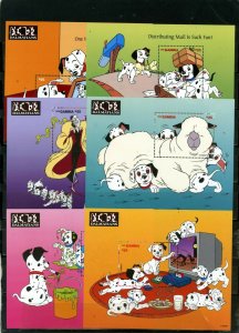 GAMBIA 1997 WALT DISNEY 101 DALMATIANS SET OF 6 S/S MNH