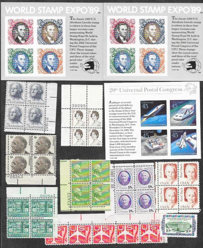 U.S. Mint NH Souvenir Sheets etc Face $11.63!