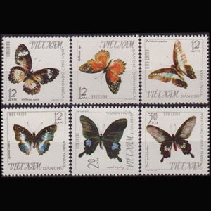 N.VIETNAM 1965 - Scott# 398-403 Butterflies Set of 6 NH